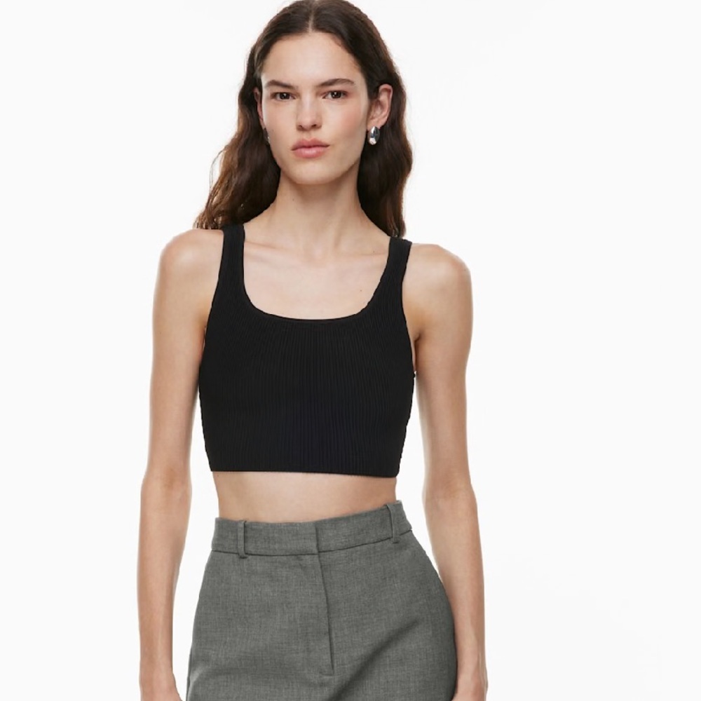 Babaton Sculpt knit square neck crop tank size L